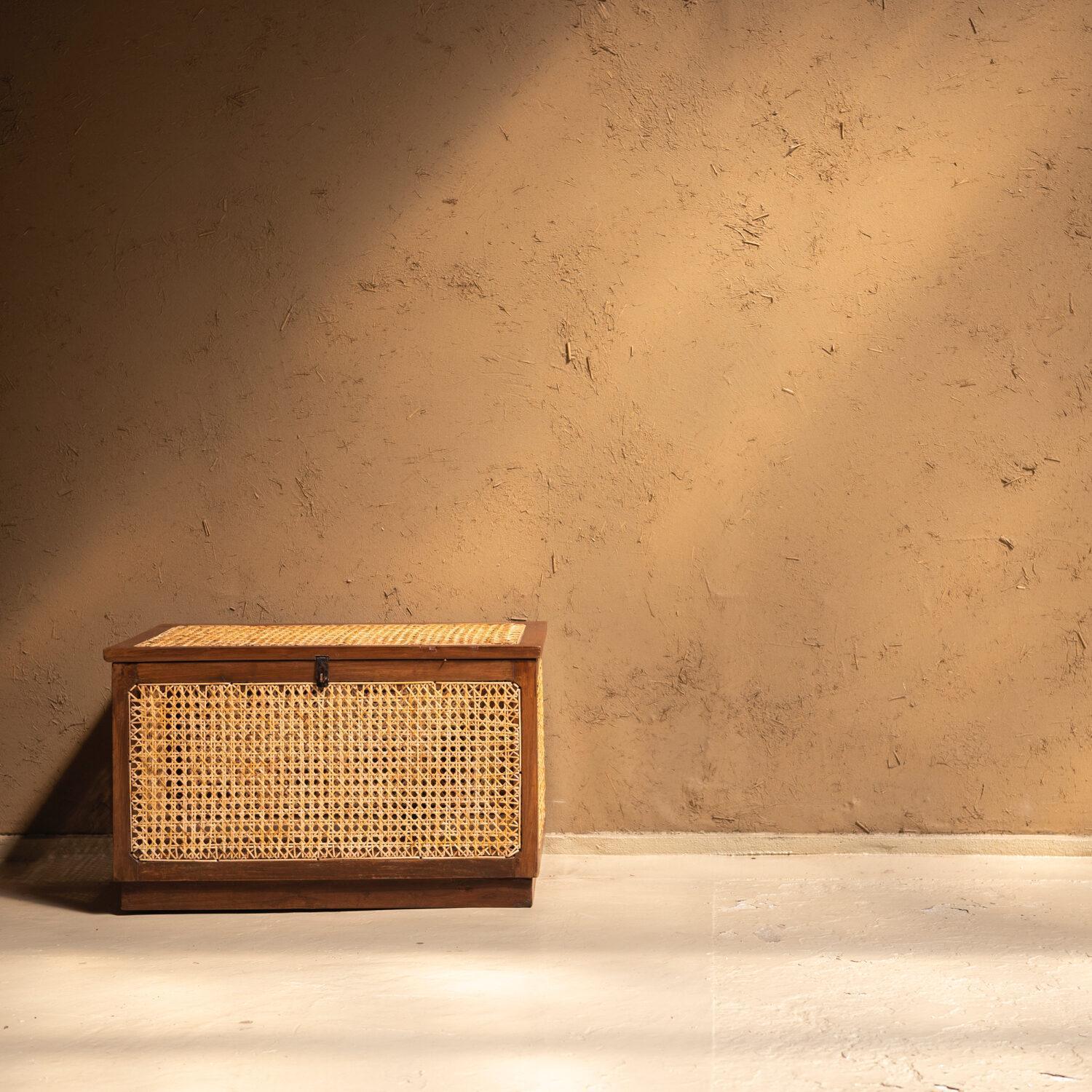 Linen chest designed by Pierre Jeanneret for the M.L.A. Flats building, Chandigarh. Also called “dirty linen basket