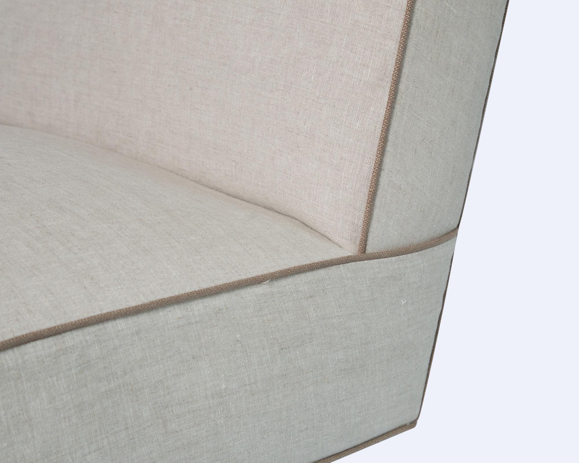 Teak Pierre Jeanneret Linen Living Room Set