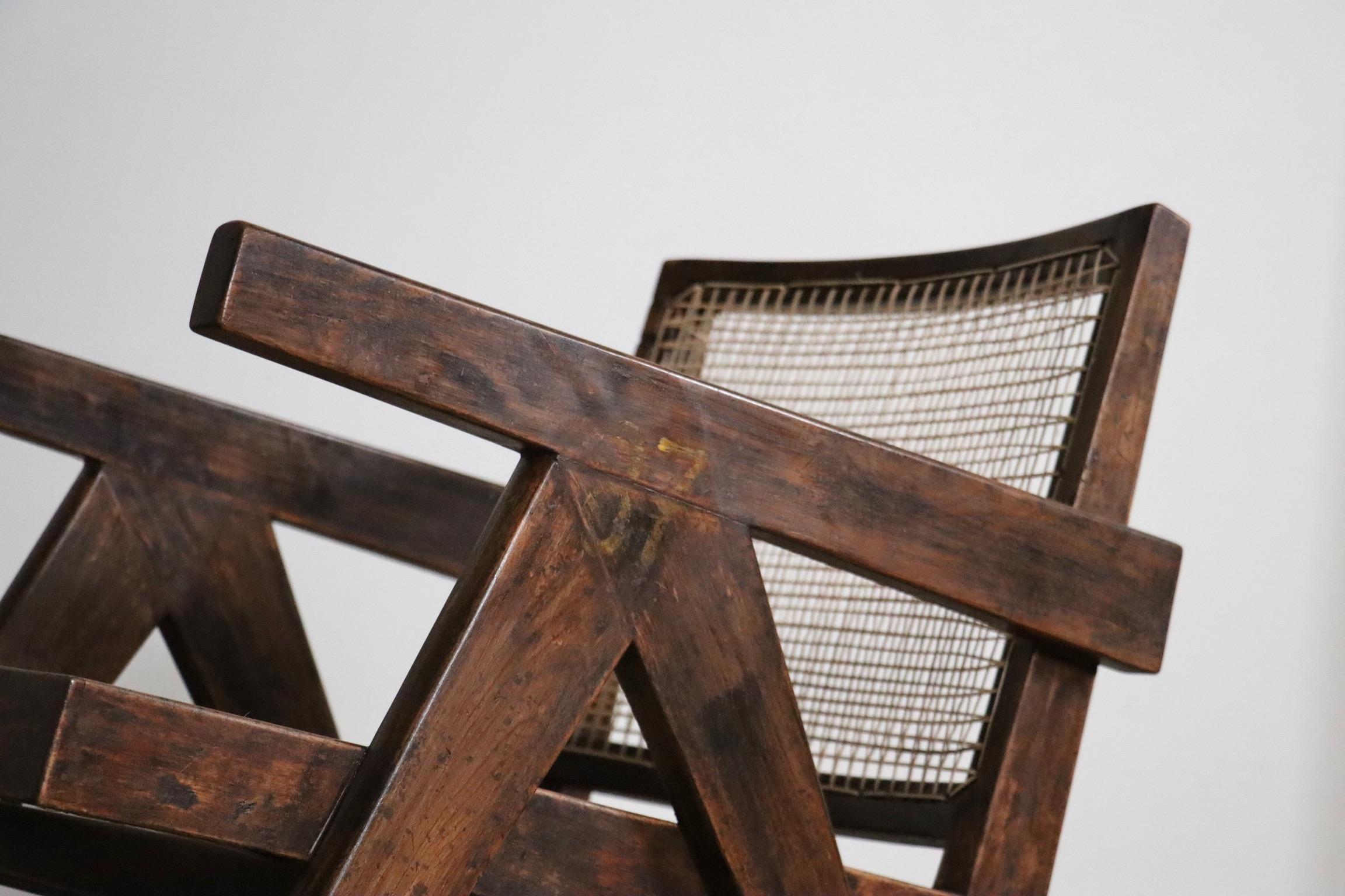 Sillas de salón Pierre Jeanneret PJ-SI-29-A de teca y caña, años 50 en venta 6