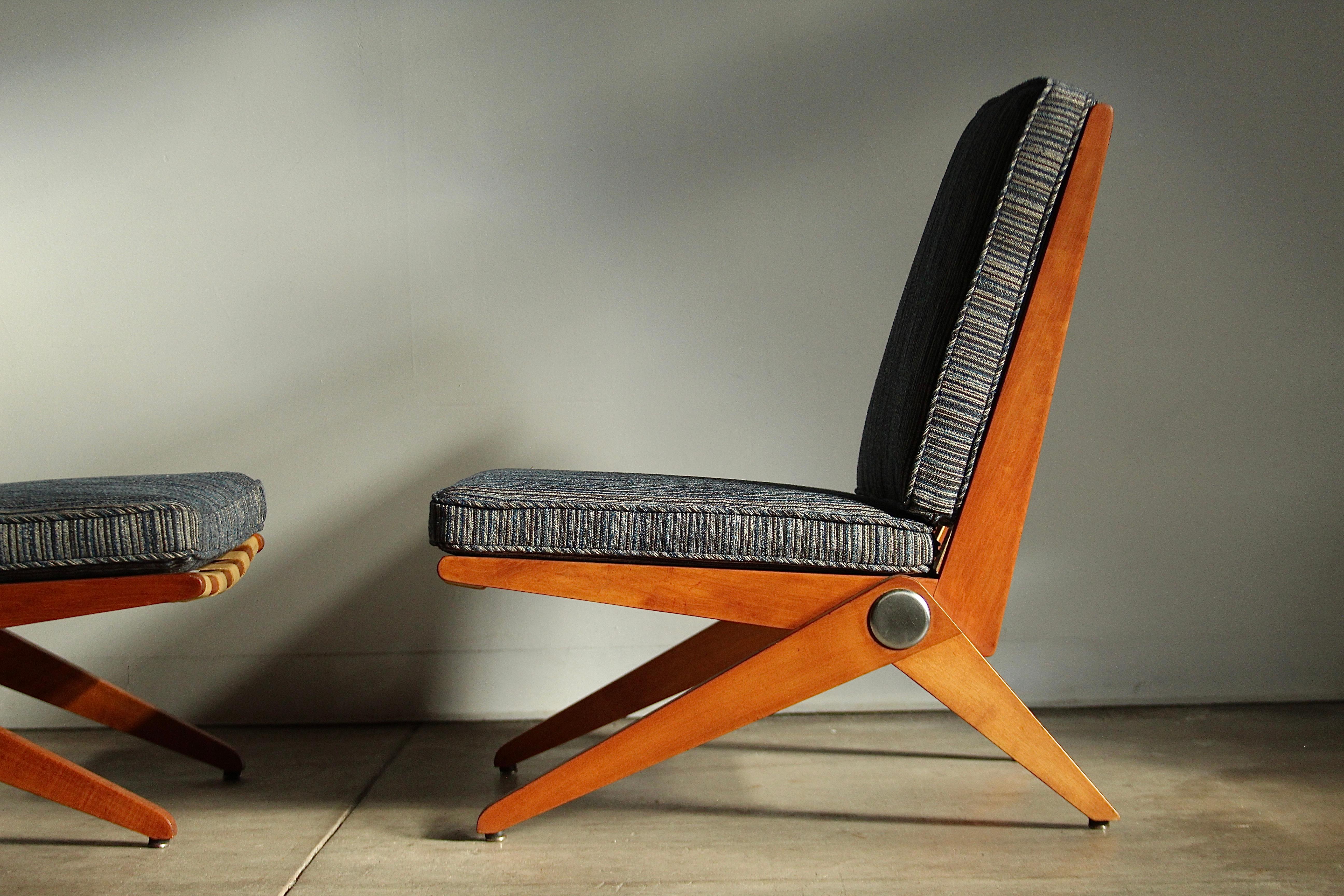 Pierre Jeanneret Maple and Tweed 