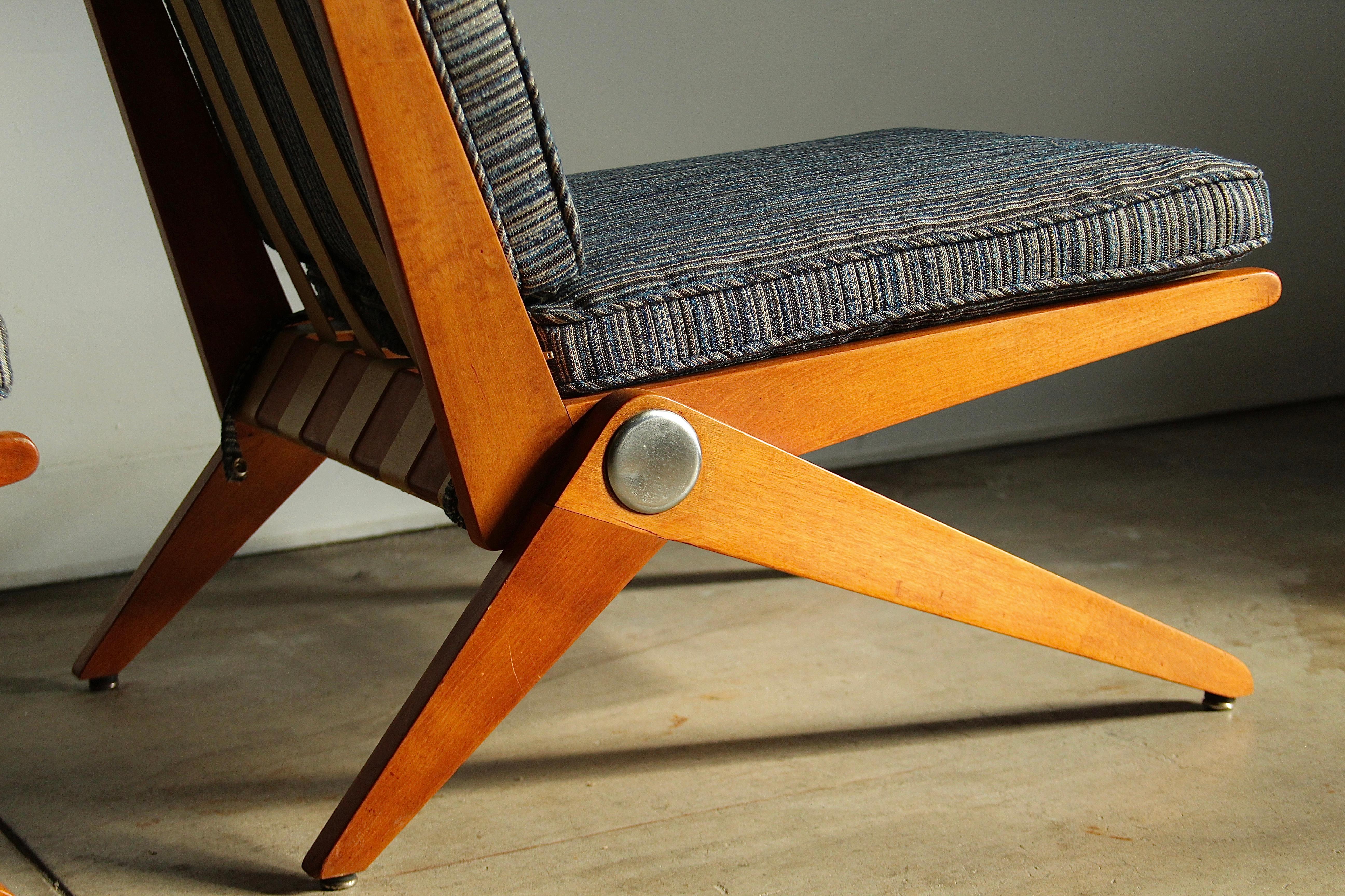 Leather Pierre Jeanneret Maple and Tweed 