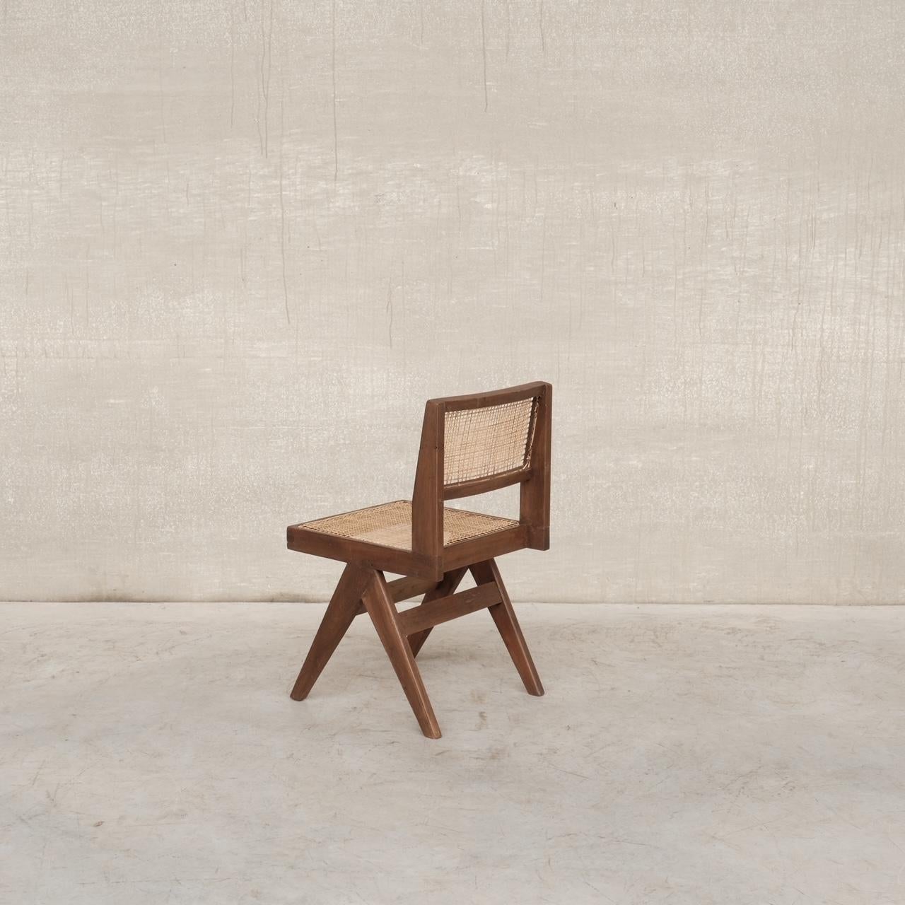 Indian Pierre Jeanneret Mid-Century Chandigarh PJ-SI-25-A Chair For Sale