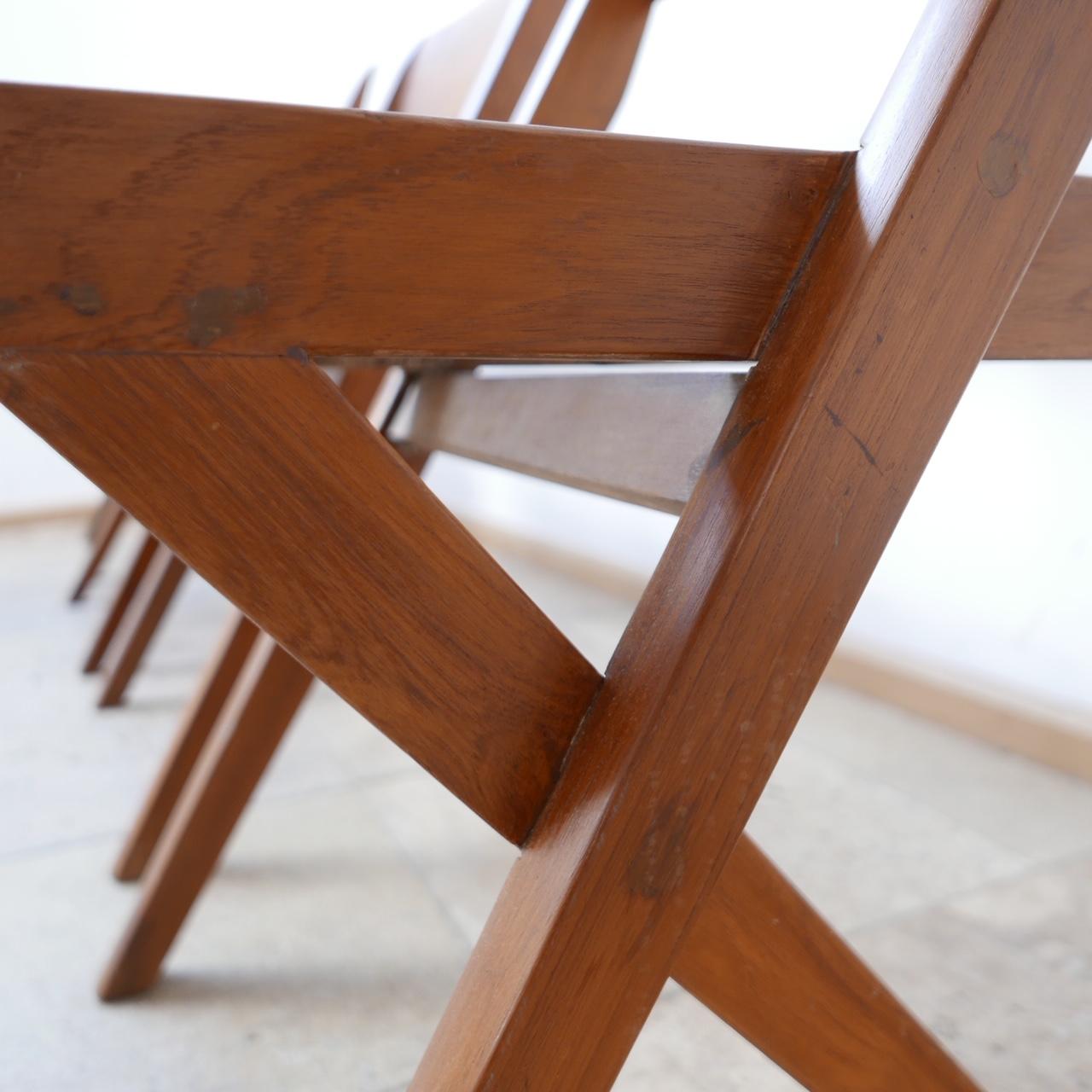 Pierre Jeanneret Bibliotheks-Esszimmerstühle aus der Jahrhundertmitte '4' (Holz) im Angebot