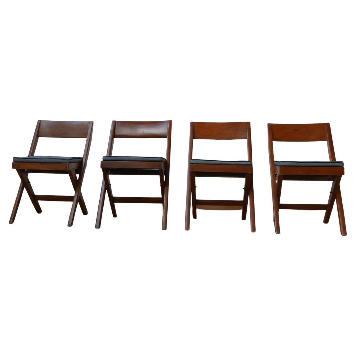 Pierre Jeanneret Mid-Century Library Dining Chairs '4'