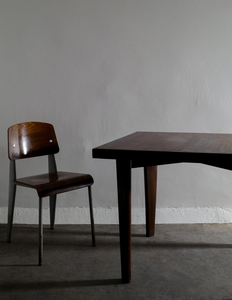 Pierre Jeanneret Mid Century Square Office Table Desk for Chandigarh
