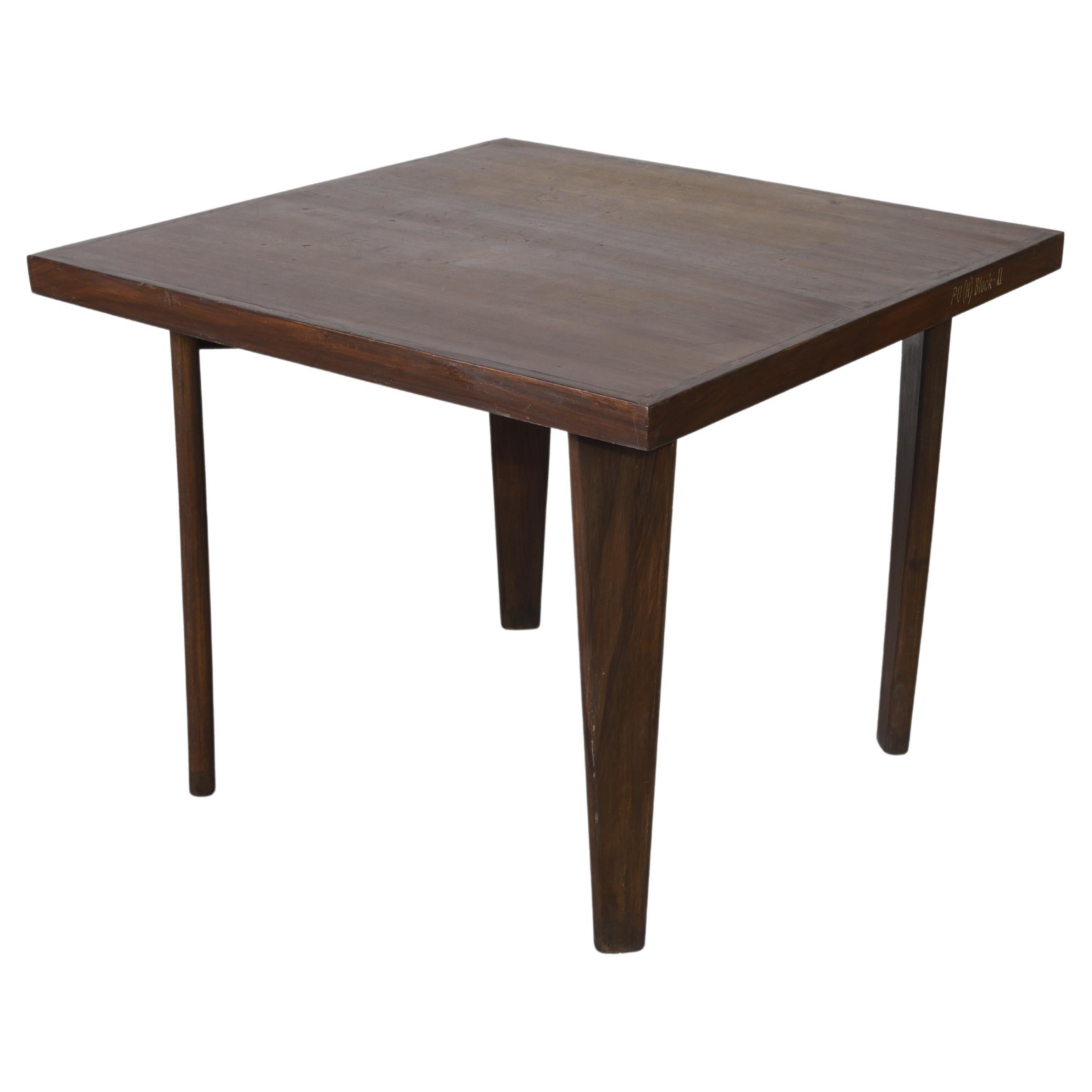 Pierre Jeanneret Mid Century Square Office Table Desk for Chandigarh India 1950s