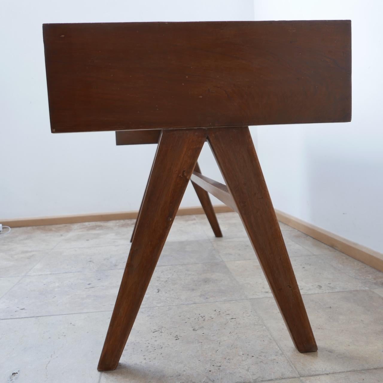 20th Century Pierre Jeanneret Mid-Century Teak 'Student' Compass Desk For Sale