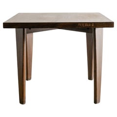 Pierre Jeanneret Mid Century Wooden Squared Teak Dining Table Produced, 1950s
