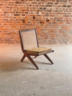 Pierre Jeanneret Model LC-010620 Teak Low Chair Chandigarh, Circa 1956