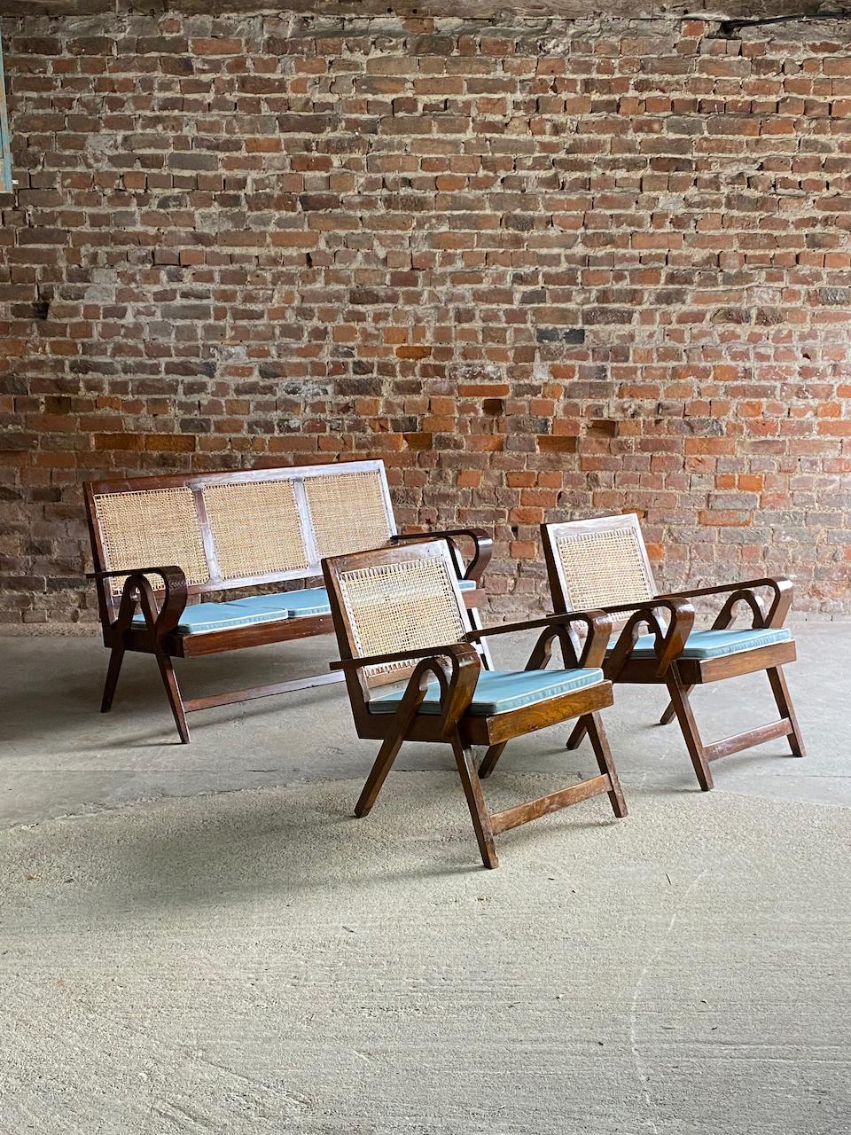 Pierre Jeanneret Teak Lounge Sofa Set *OFFICIAL CERTIFICATE BY JACQUES DWORCZAK* For Sale 3
