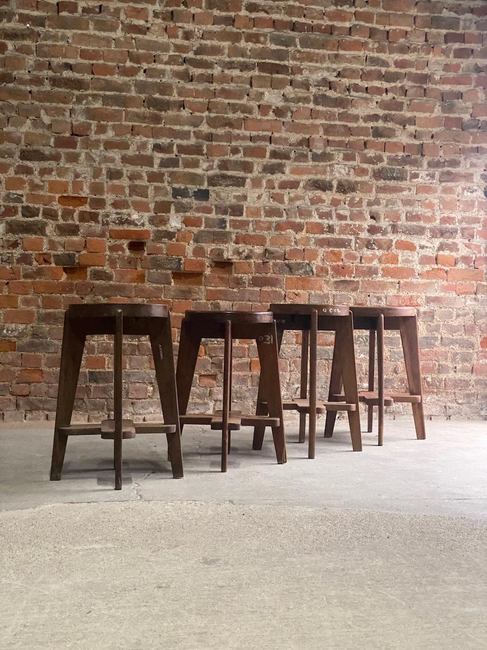 Pierre Jeanneret PJ-011012 Stools 1965 *OFFICIAL CERTIFICATE BY JACQUES DWORCZAK For Sale 9