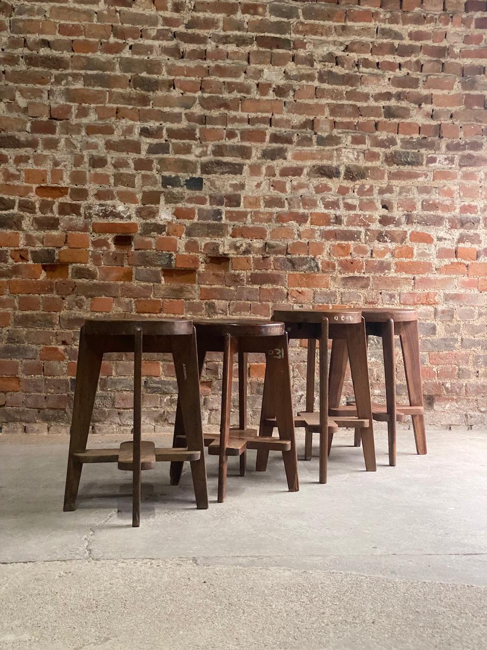 Pierre Jeanneret PJ-011012 Stools 1965 *OFFICIAL CERTIFICATE BY JACQUES DWORCZAK For Sale 10