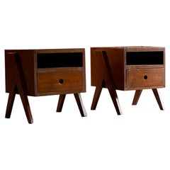 Pierre Jeanneret Model PJ-050501 Bedside Tables Chandigarh India Circa 1955-56