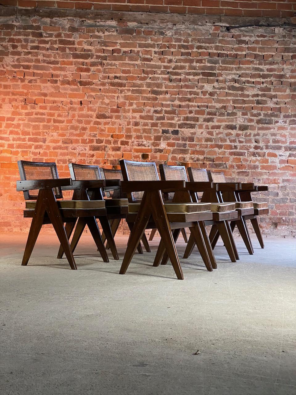 Pierre Jeanneret Model PJ-SI-28-A floating back office chairs set of 8 Circa 1955

Important set of eight mid twentieth century Pierre Jeanneret PJ-SI-28-A ‘Floating Back’ Office Chairs Chandigarh India Circa 1955, designed for the Architects