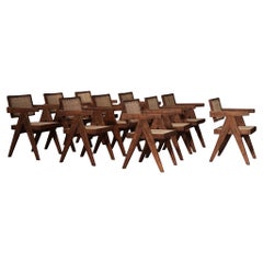 Poltrona da ufficio in vimini di Pierre Jeanneret, Chandigarh, 1955-56 circa
