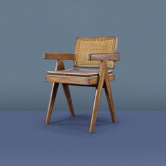 Pierre Jeanneret Office Cane Chair Authentic Mid-Century Modern PJ-SI-28-A