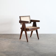 Pierre Jeanneret Silla de Bastón de Oficina Auténtica Moderna de Mediados de Siglo PJ-SI-28-A