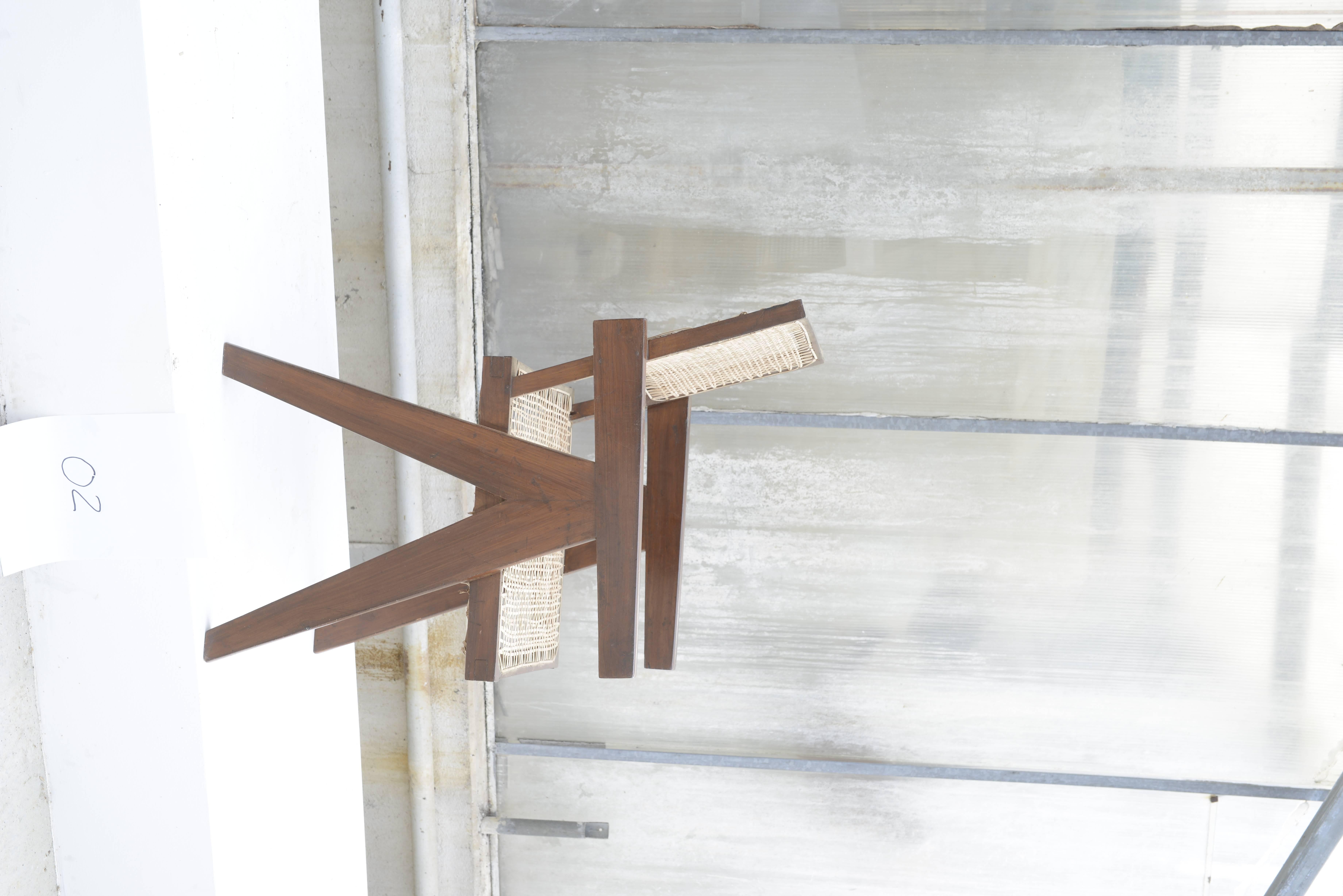 Indian Pierre Jeanneret Office Cane Chair for Chandigarh