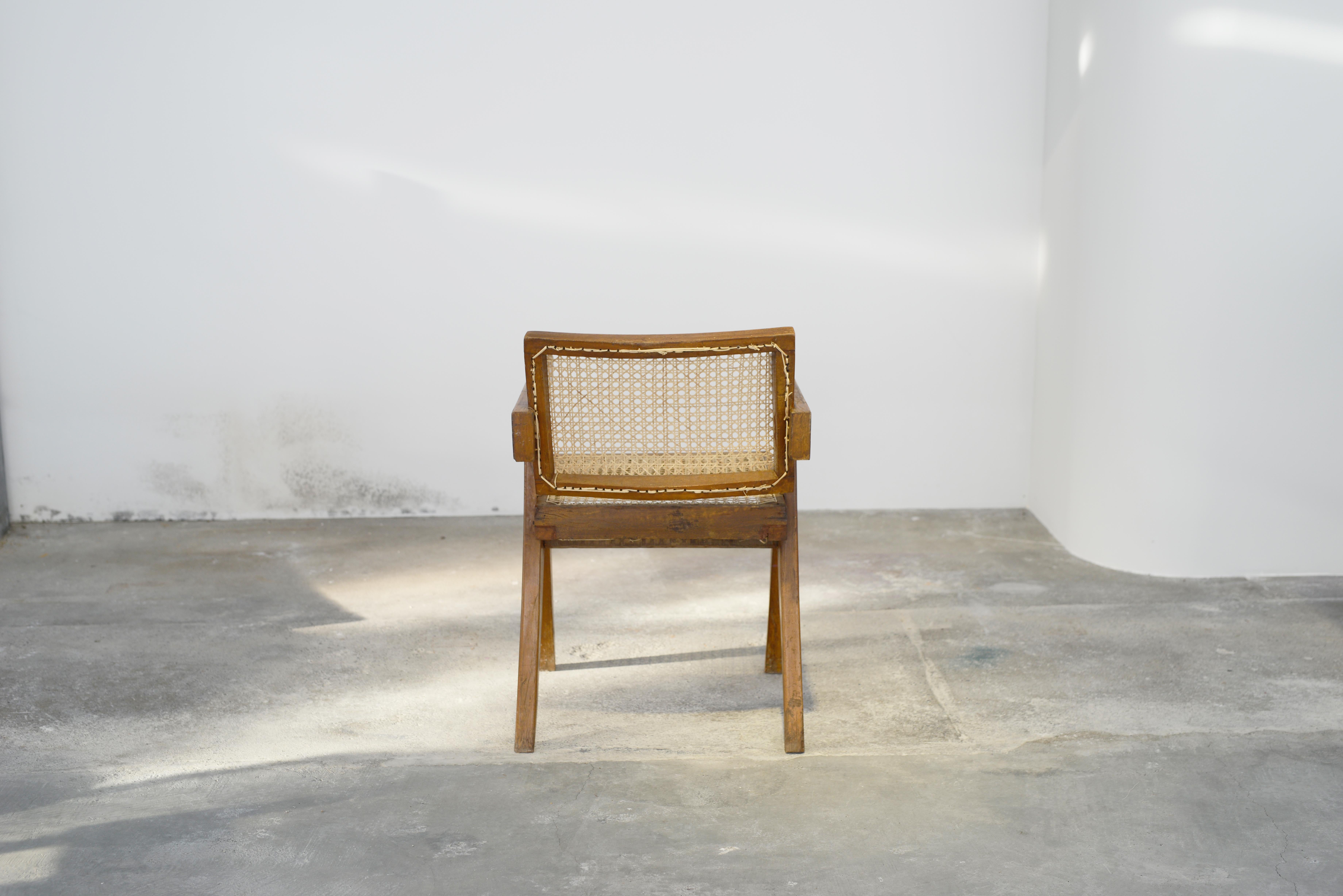 Pierre Jeanneret Office Cane Chair PJ-SI-28-A 'Authentic' In Good Condition In Zürich, CH