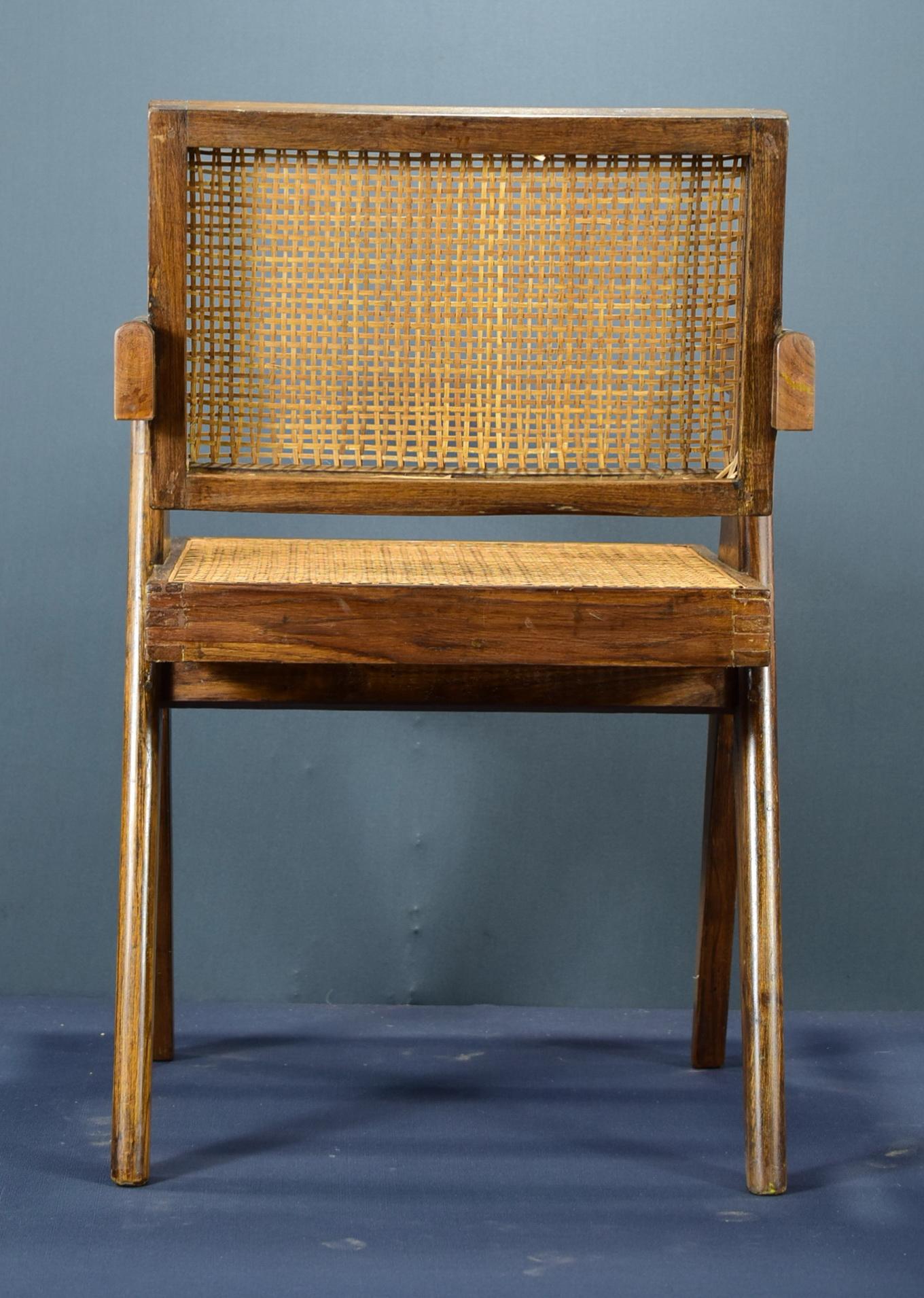 Pierre Jeanneret Office Cane Chair PJ-SI-28-A Authentic Mid-Century Modern 2