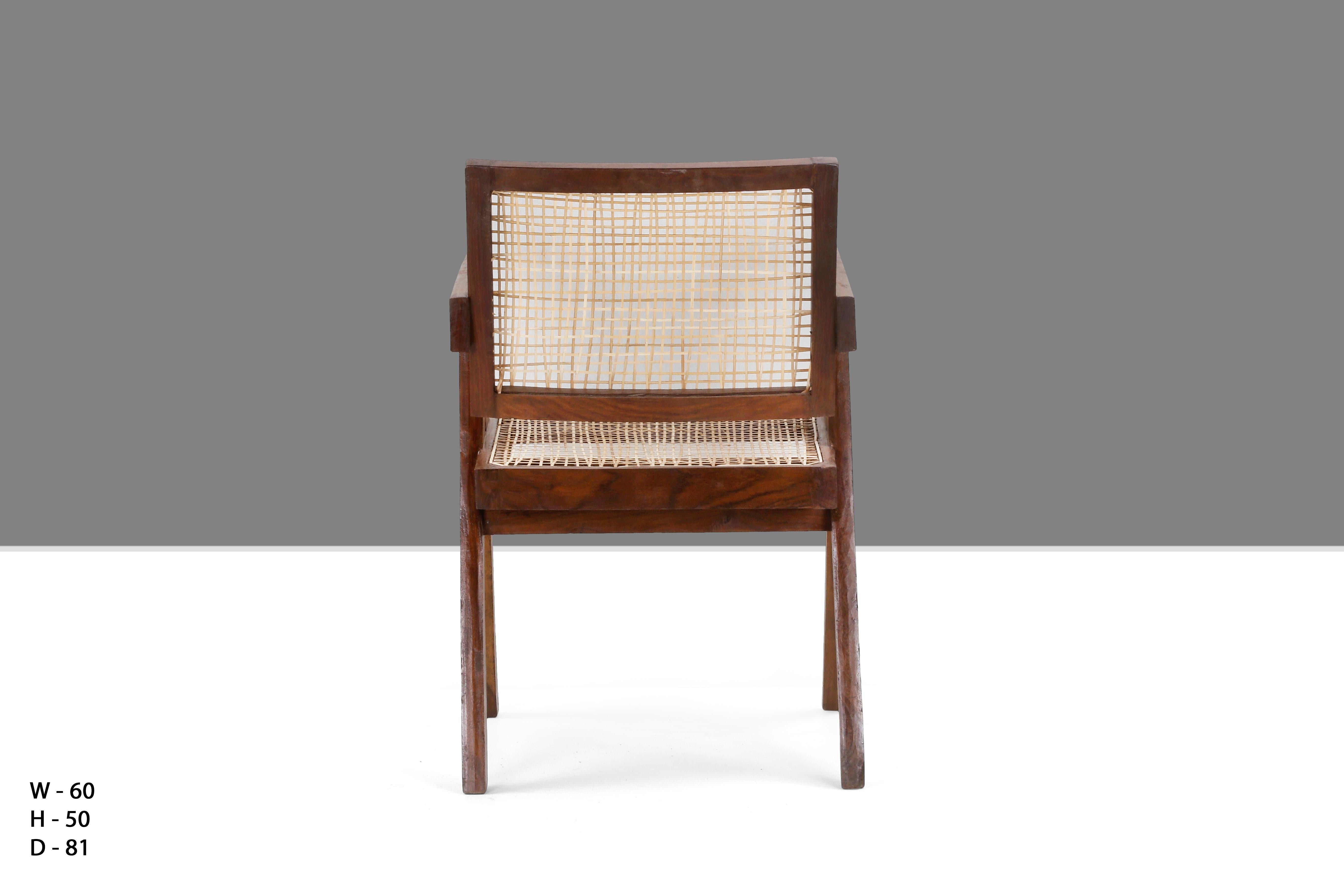 Mid-20th Century Pierre Jeanneret Office Cane Chair PJ-SI-28-A