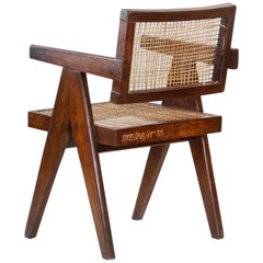 Pierre Jeanneret Office Cane Chair PJ-SI-28-A with Letters