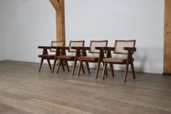 Pierre Jeanneret Office Cane chairs, India 1950s