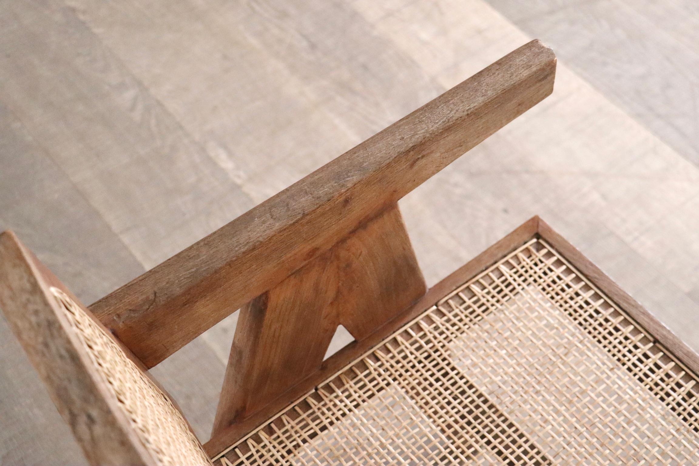 Pierre Jeanneret Office Cane Dining chair, India 1950s 2