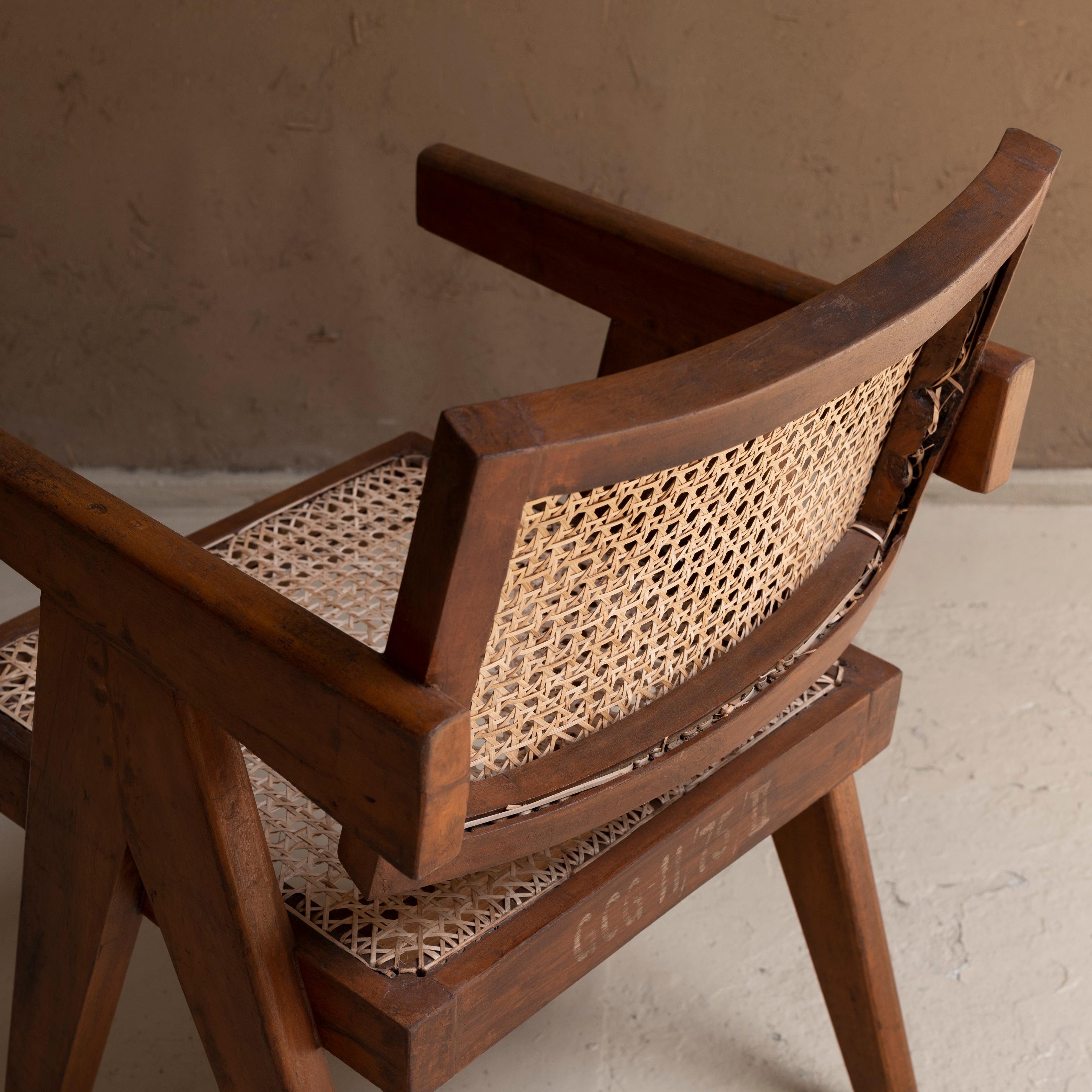 Mid-20th Century Pierre Jeanneret Office Chair, circa 1955-1956, Chandigarh, India For Sale