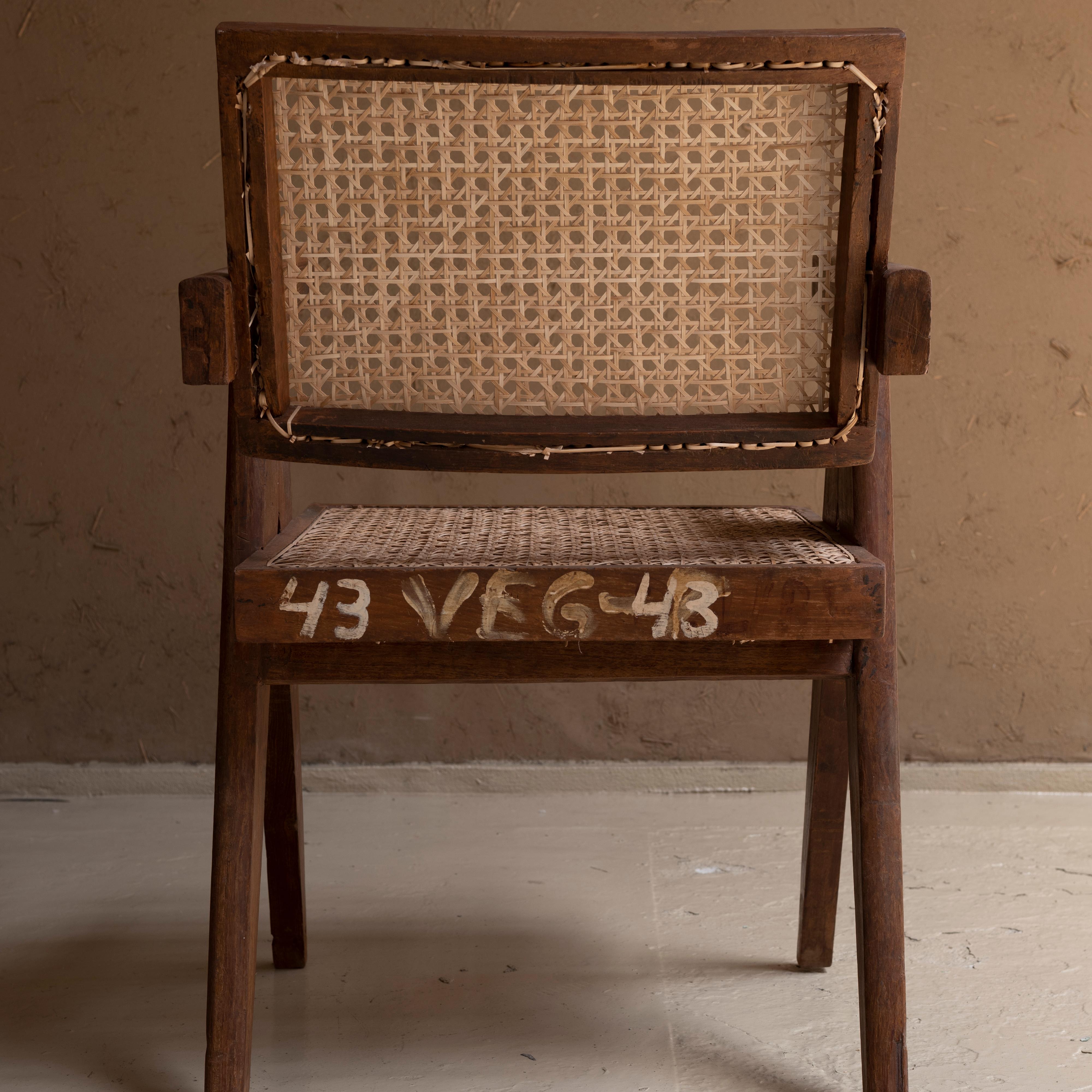 Chaise de bureau Pierre Jeanneret, vers 1955-56, Chandigarh, Inde en vente 1
