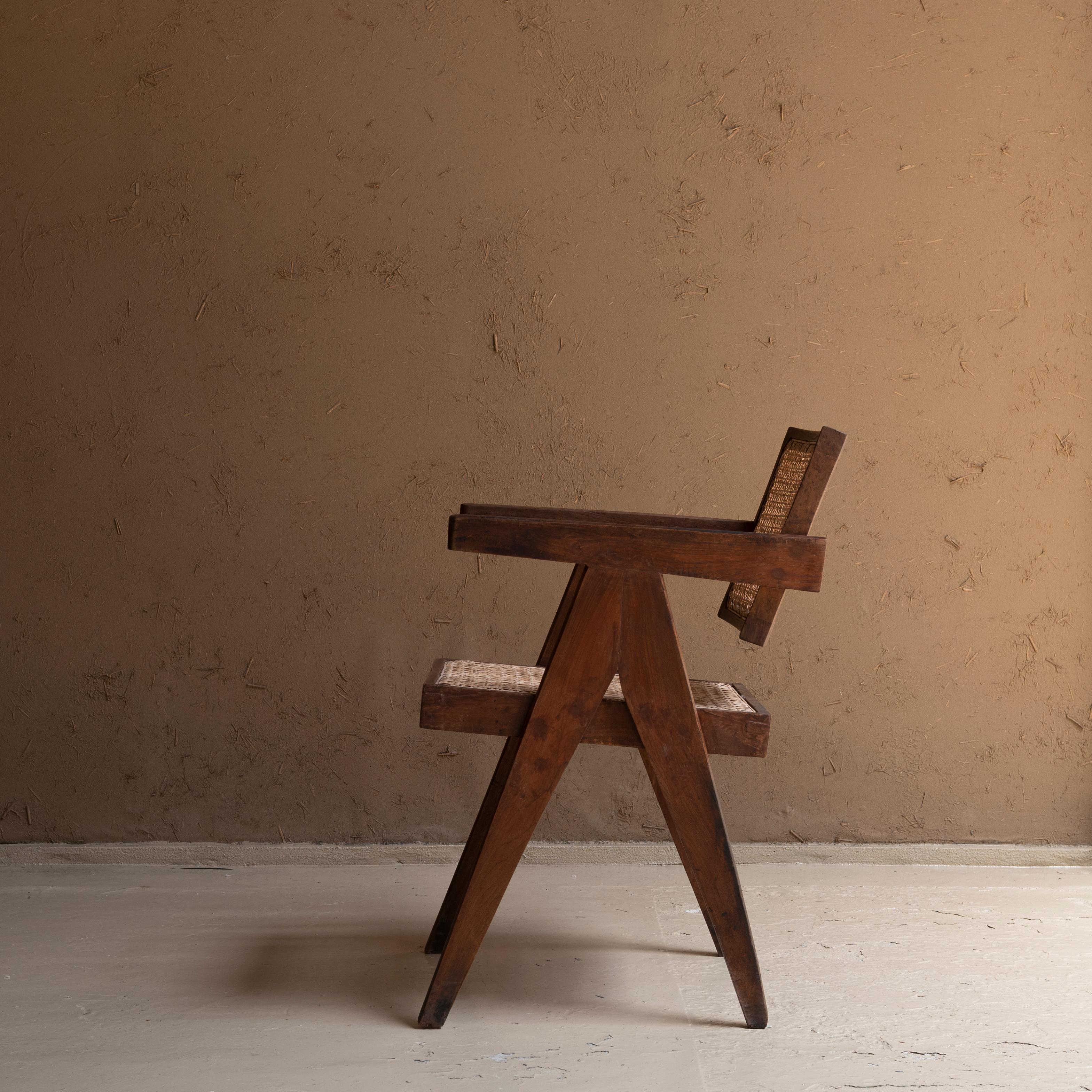 Indian Pierre Jeanneret Office Chair, Circa 1955-56, Punjab Agricultural University For Sale