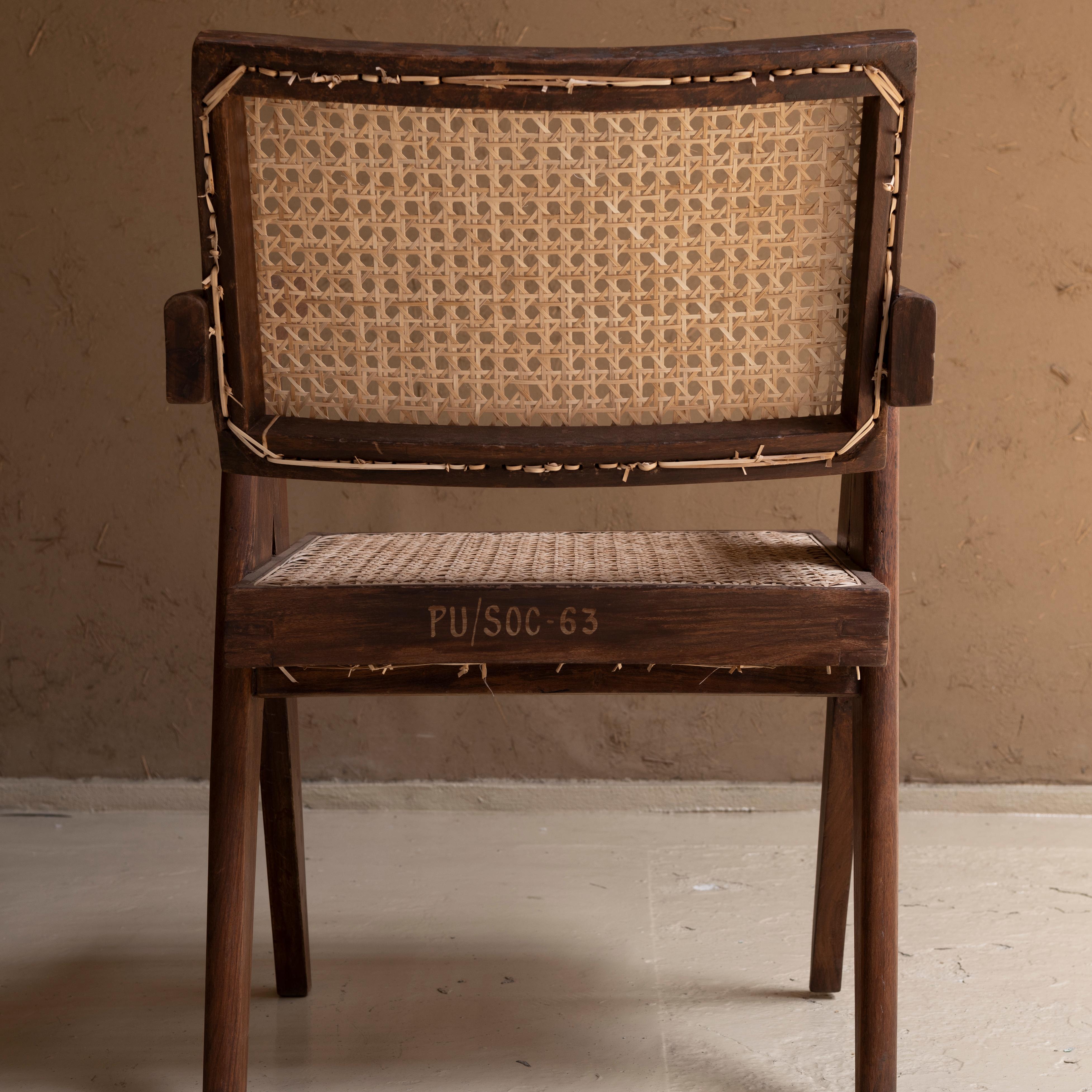 Chaise de bureau Pierre Jeanneret, vers 1955-56, Punjab University, Chandigarh en vente 5