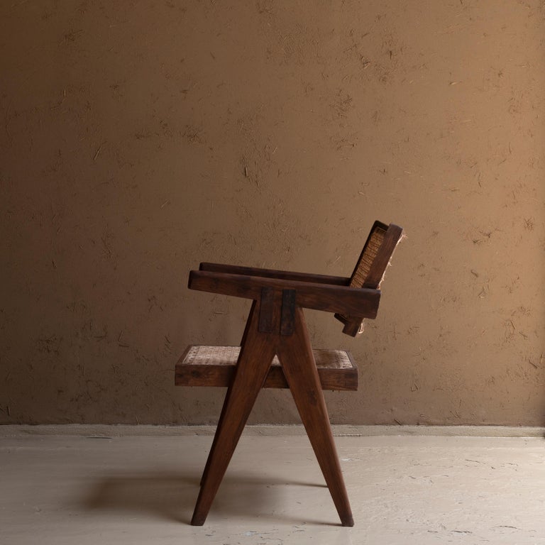 Indian Pierre Jeanneret Office Chair, circa 1955-56, Punjab University, Chandigarh For Sale