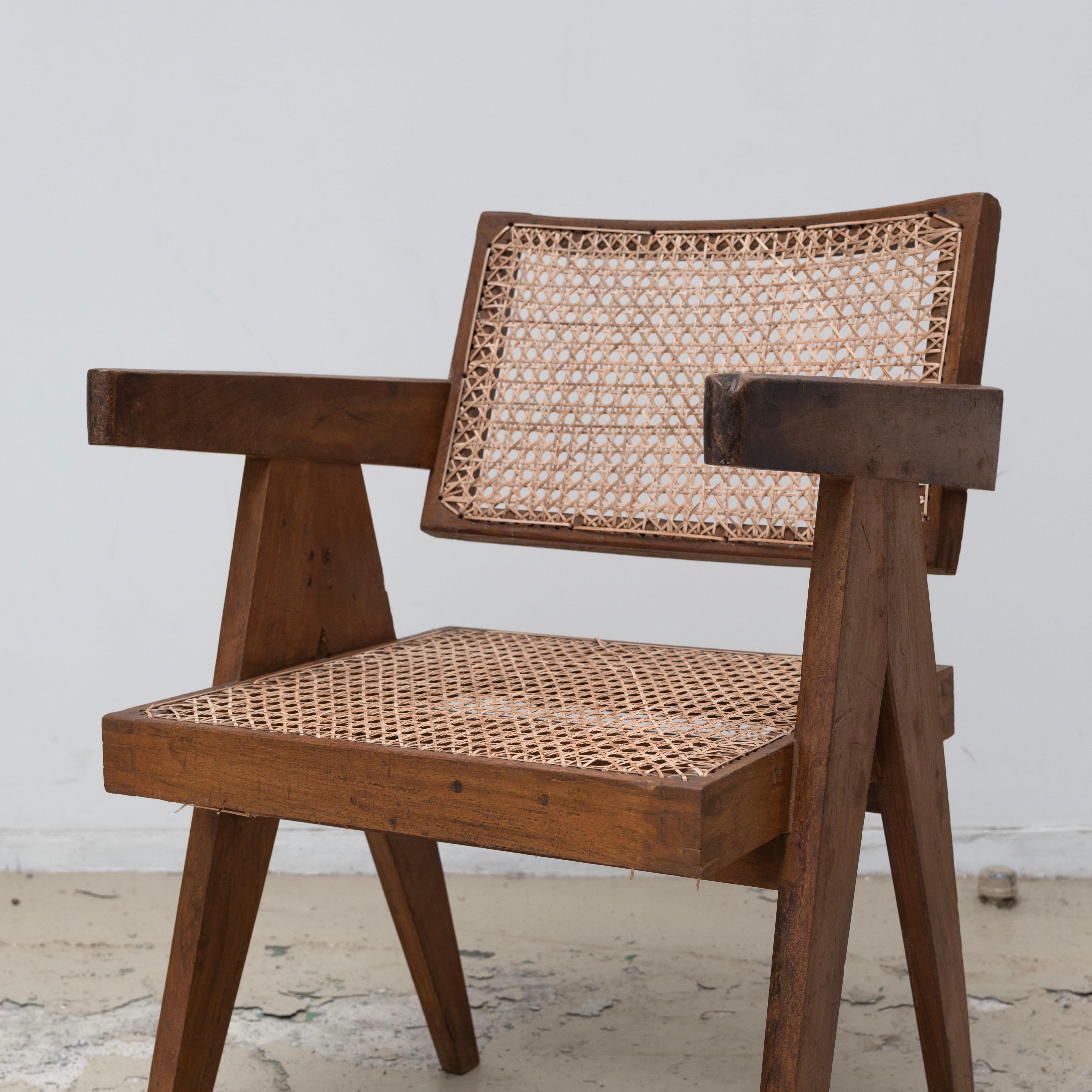 Pierre Jeanneret , Office Chair for Chandigarh, Teak , 1950s , Set of 4 For Sale 4
