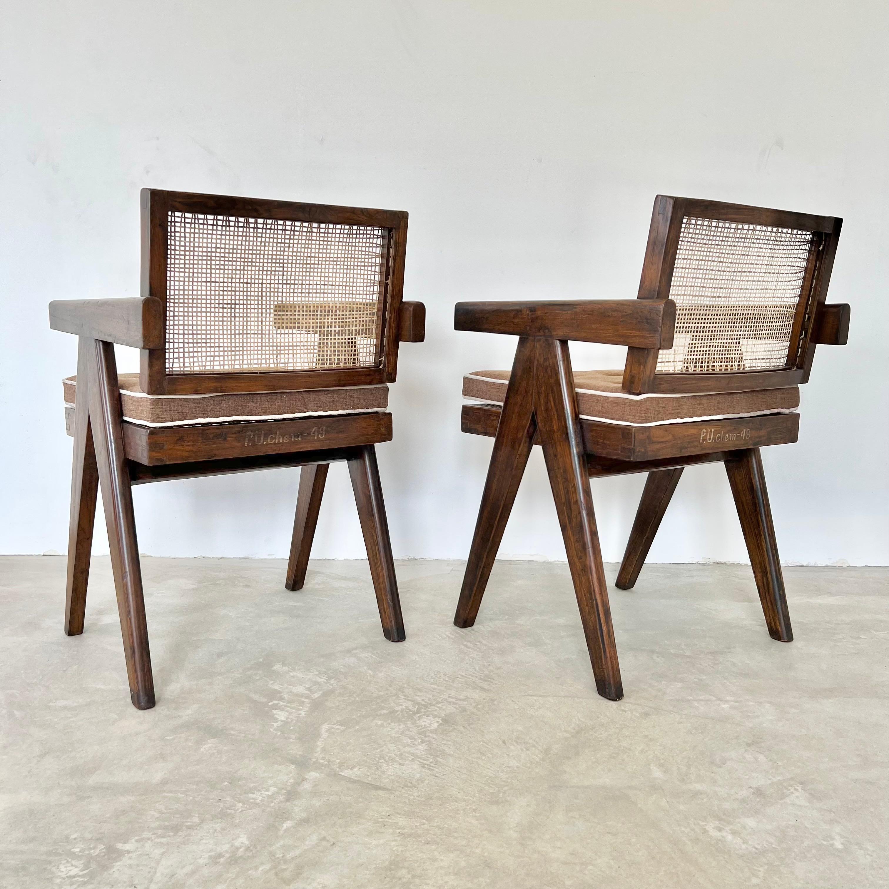 Chaises de bureau Pierre Jeanneret, années 1950 Chandigargh en vente 5