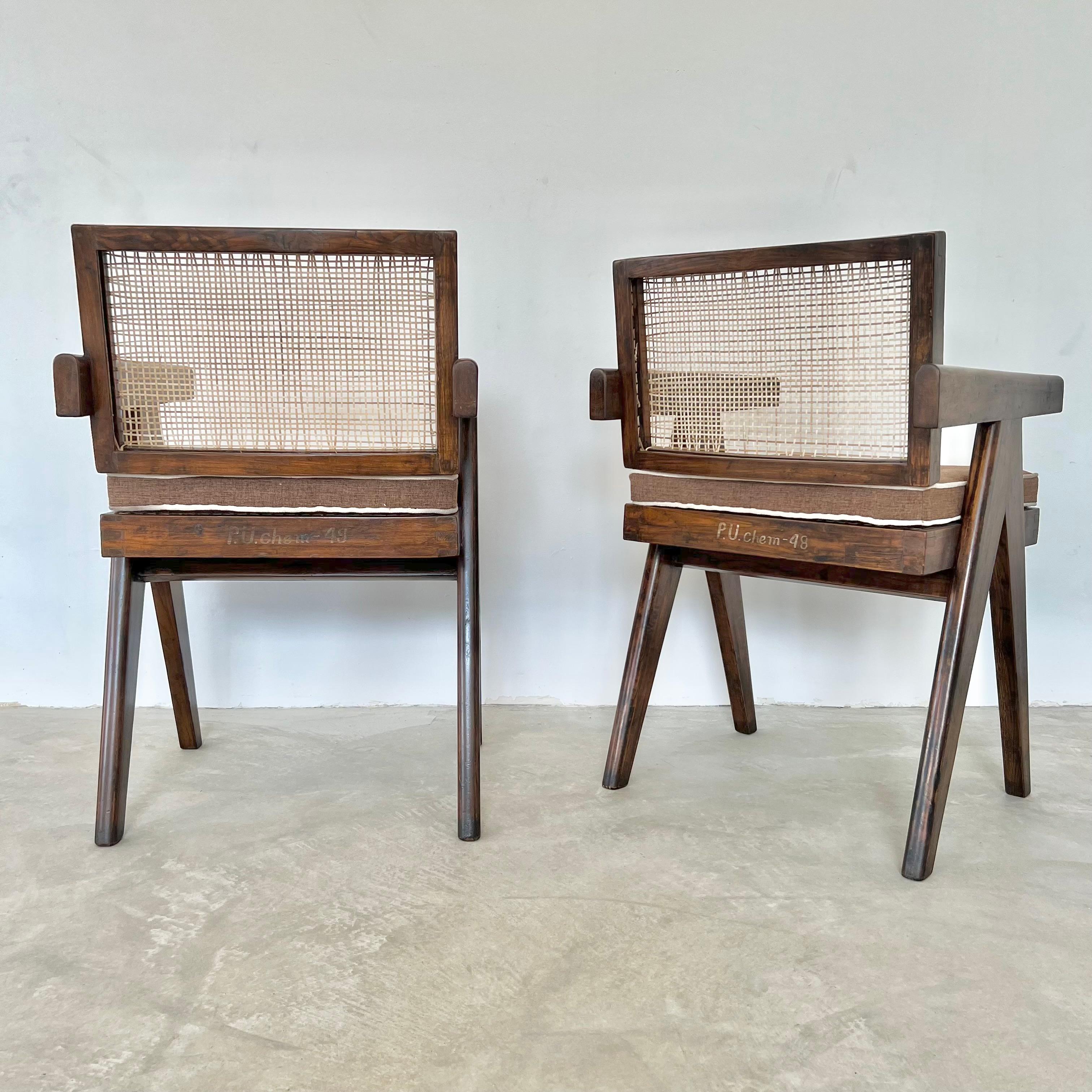 Chaises de bureau Pierre Jeanneret, années 1950 Chandigargh en vente 1