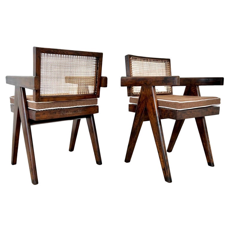 Pierre Jeanneret Office Chairs, 1950s Chandigargh For Sale