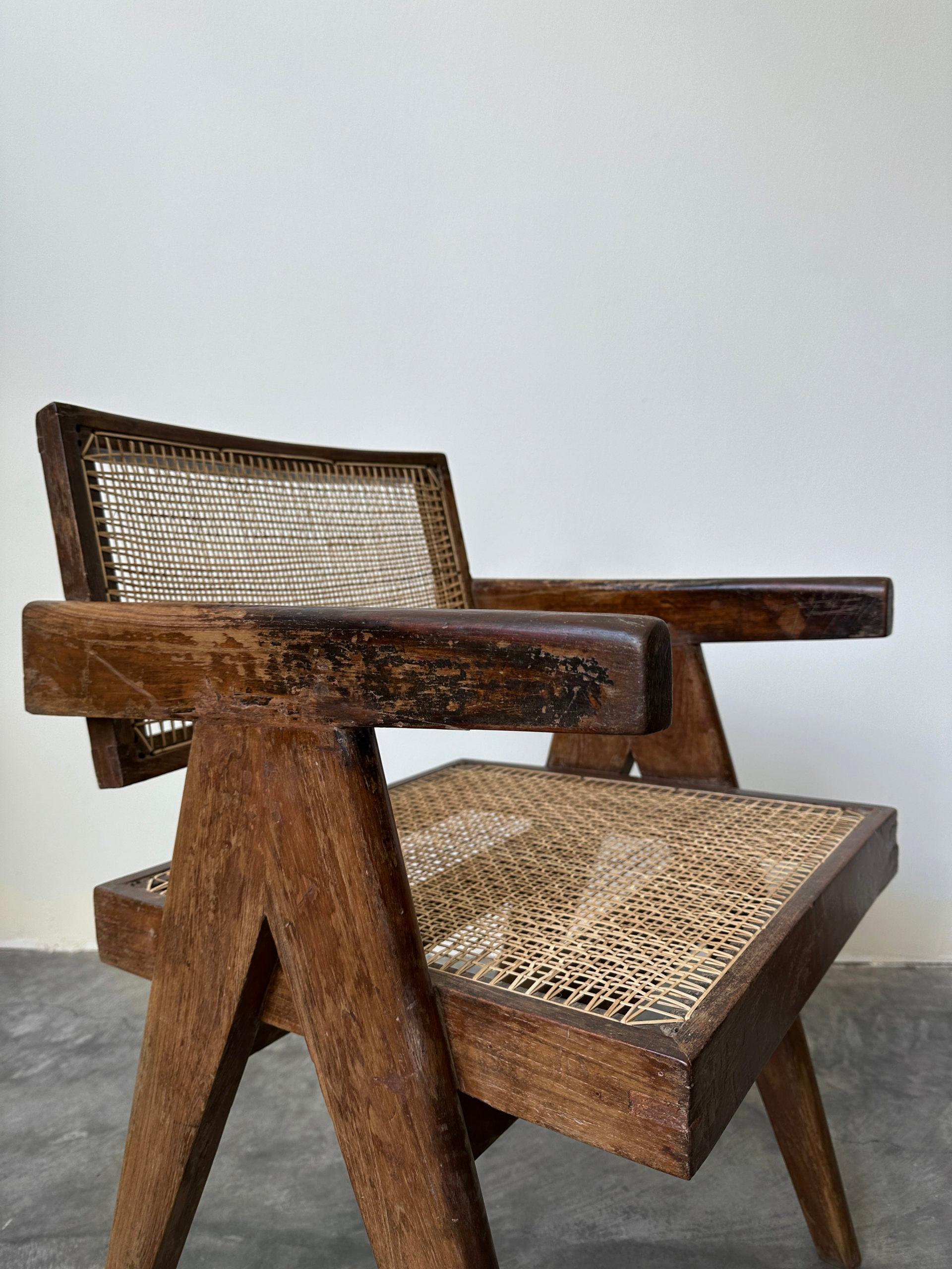 Indian Pierre Jeanneret Office Chairs PJ-SI-28-A For Sale