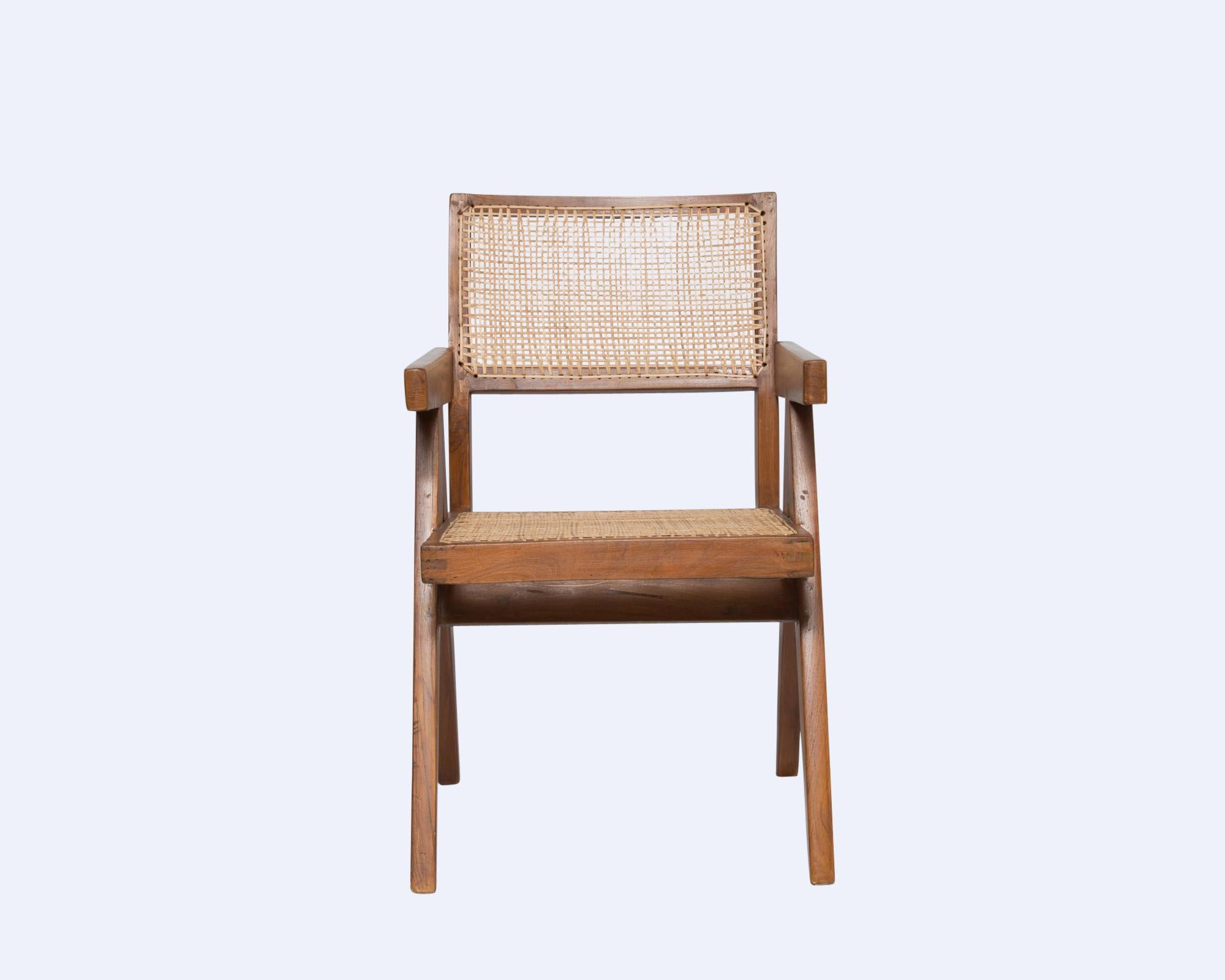 Woodwork Pierre Jeanneret Pair of Armchairs of Indian Rosewood