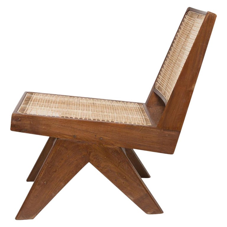 Pierre Jeanneret Pair of Armless Easy Chairs For Sale at 1stDibs