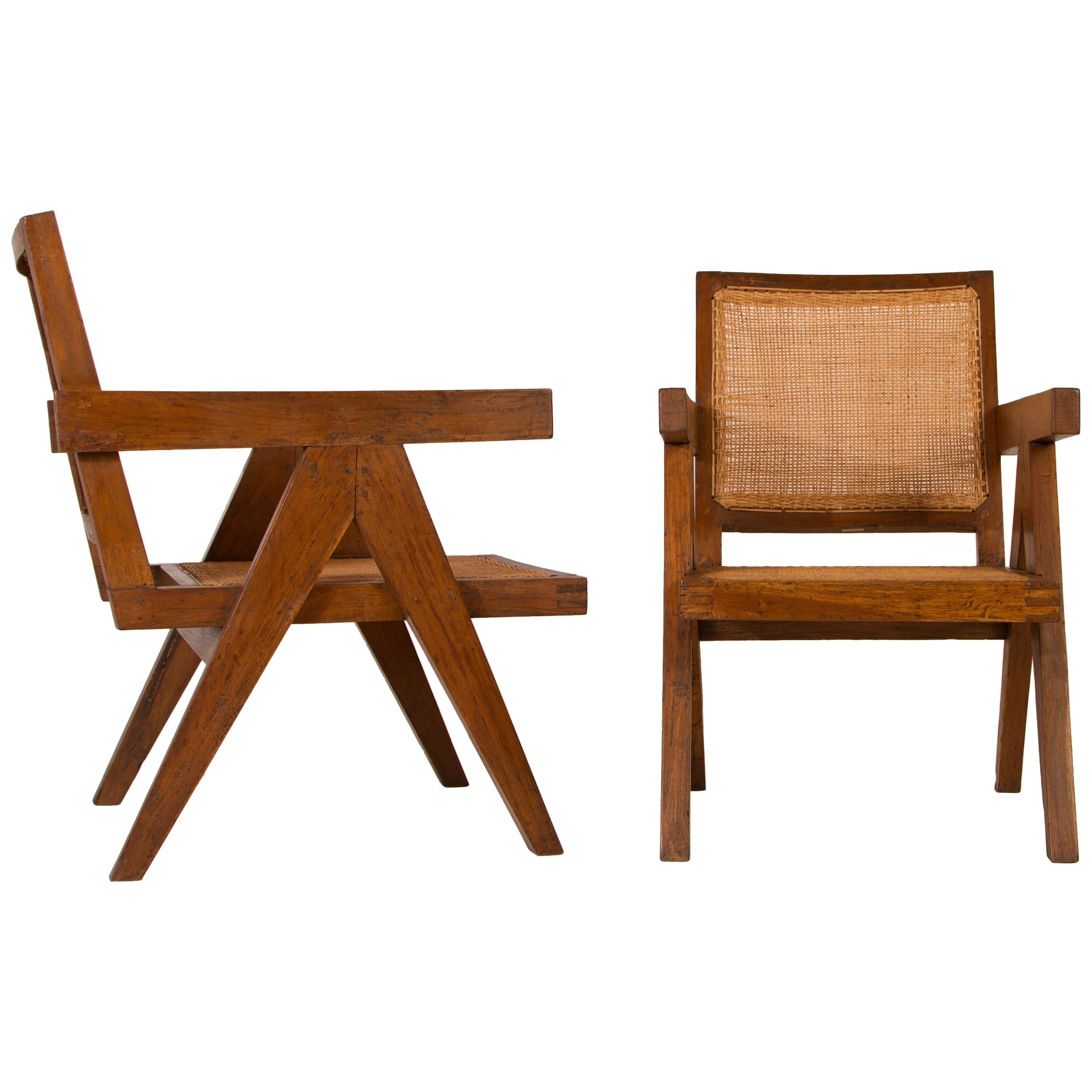 Pierre Jeanneret Pair of "Easy"  Armchairs Chairs, Circa 1956