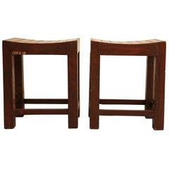 Pierre Jeanneret, Pair of Low Stools from Chandigarh, circa 1955