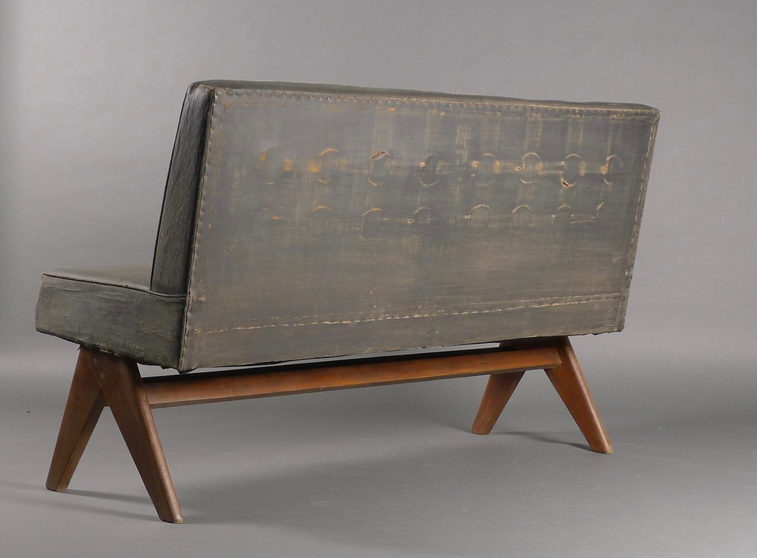 Teak Pierre Jeanneret, Peon or Public Bench, Chandigarh late 1950s For Sale