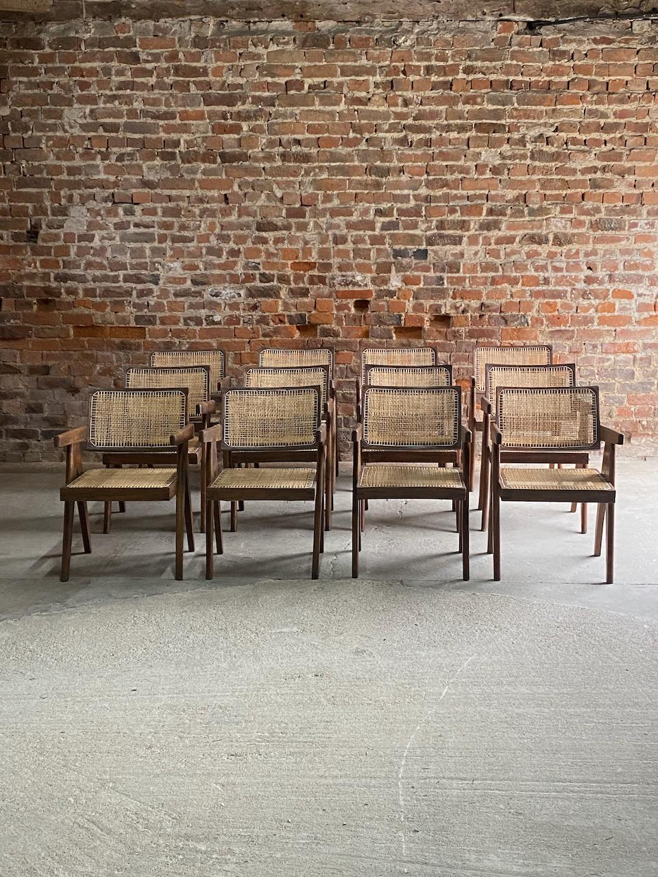 Pierre Jeanneret PJ-010100T Floating Back Office Chairs Set of 12, Circa 1960 3
