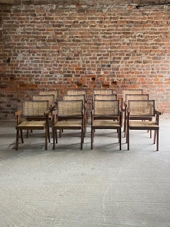Pierre Jeanneret PJ-010100T Floating Back Office Chairs Set of 12, Circa 1960