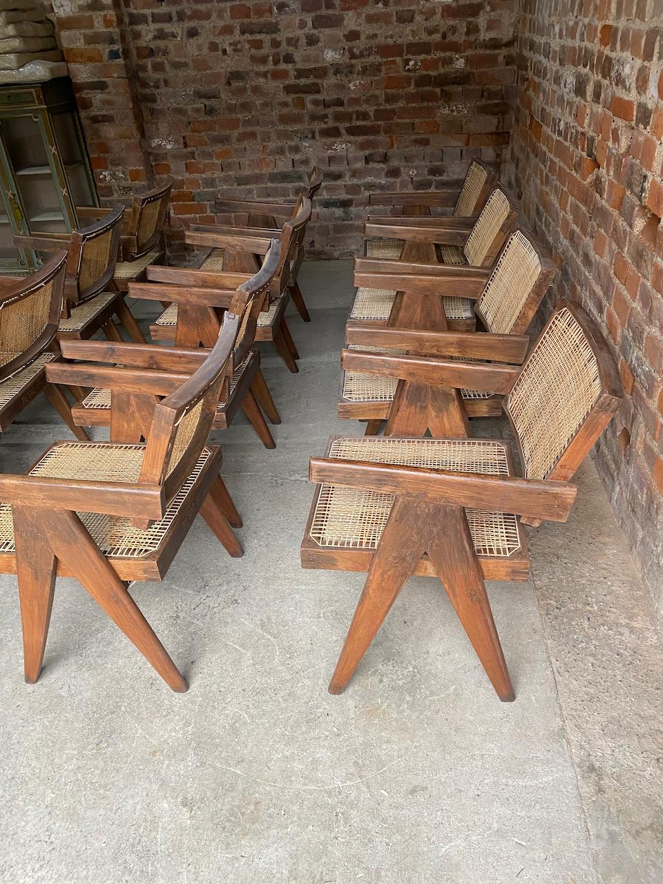 Pierre Jeanneret PJ-010100T Floating Back Office Chairs Set of 12, Circa 1960 In Good Condition In Longdon, Tewkesbury
