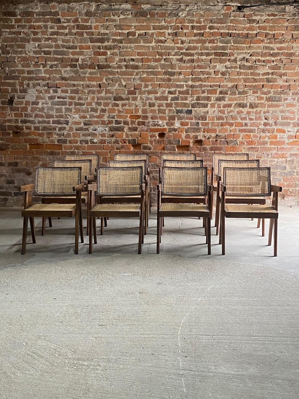 Pierre Jeanneret PJ-010100T Floating Back Office Chairs Set of 12, Circa 1960 2