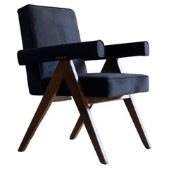 Pierre Jeanneret Committee Chair Black Certificate by Jacques Dworczak 1953 