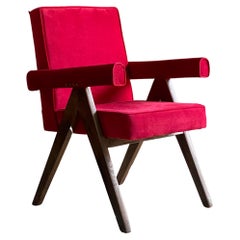 Pierre Jeanneret Committee Chair Red Certificate by Jacques Dworczak 1953 