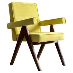 Pierre Jeanneret Committee Chair Yellow Certificate by Jacques Dworczak 1953 